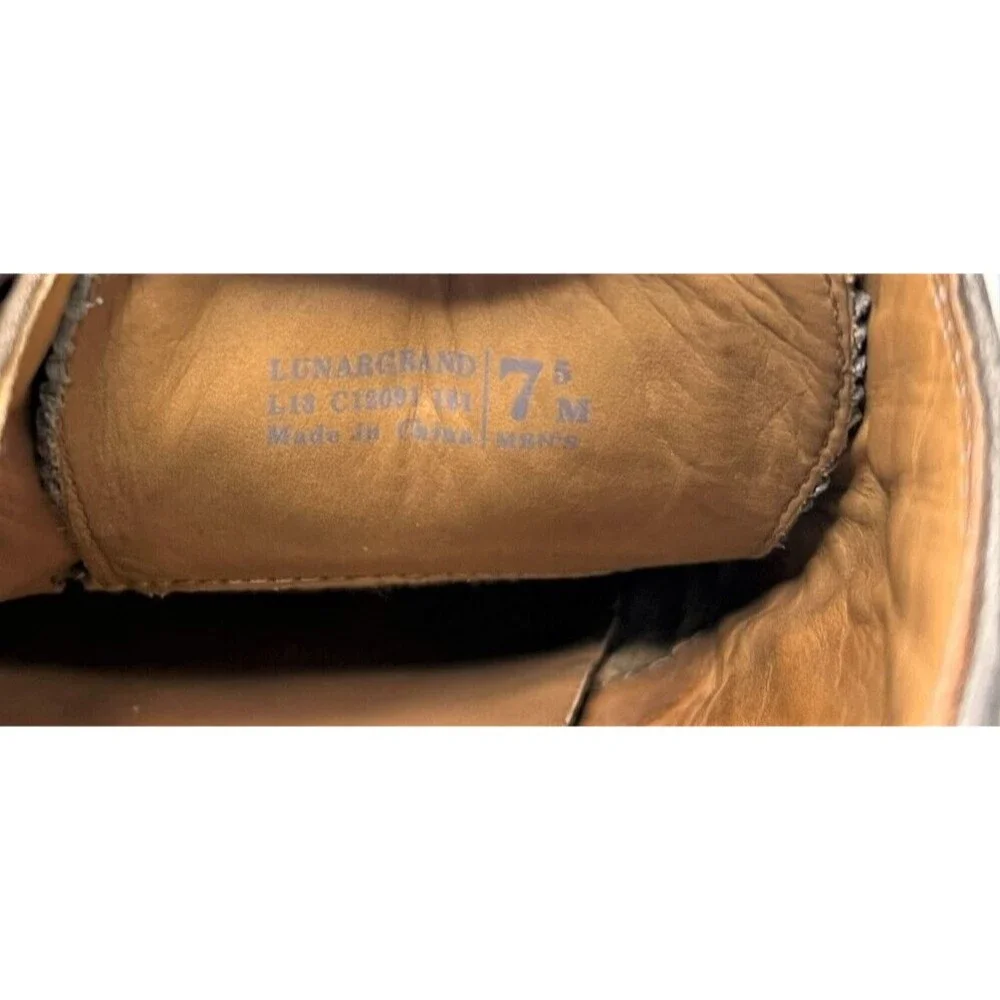 Cole Haan Men’s Lunargrand Wingtip Oxford Blue Leather Shoes Size 7.5M